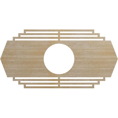 Ekena Millwork Chrysler Wood Fretwork Pierced Ceiling Medallion, Birch, 22"W x 11"H x 5 3/4"ID x 3/8"T CMWP22X11X0375CSBI